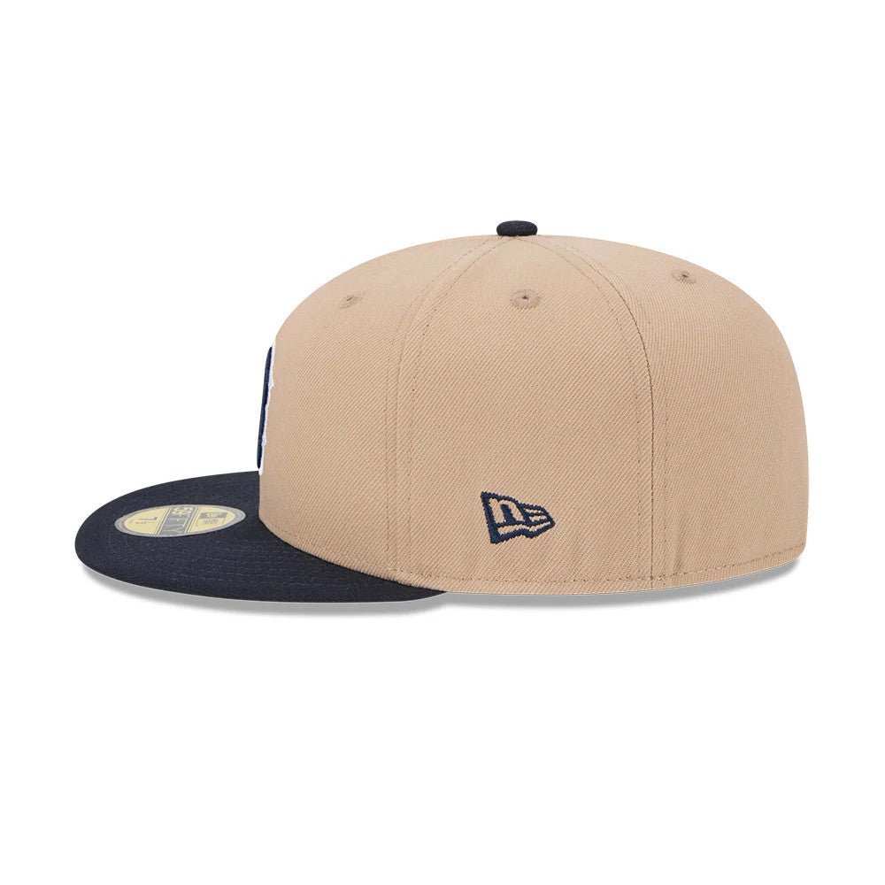 Pictured is this MLB Evergreen Boston Red Sox 59FIFTY Fitted cap in light beige. 5