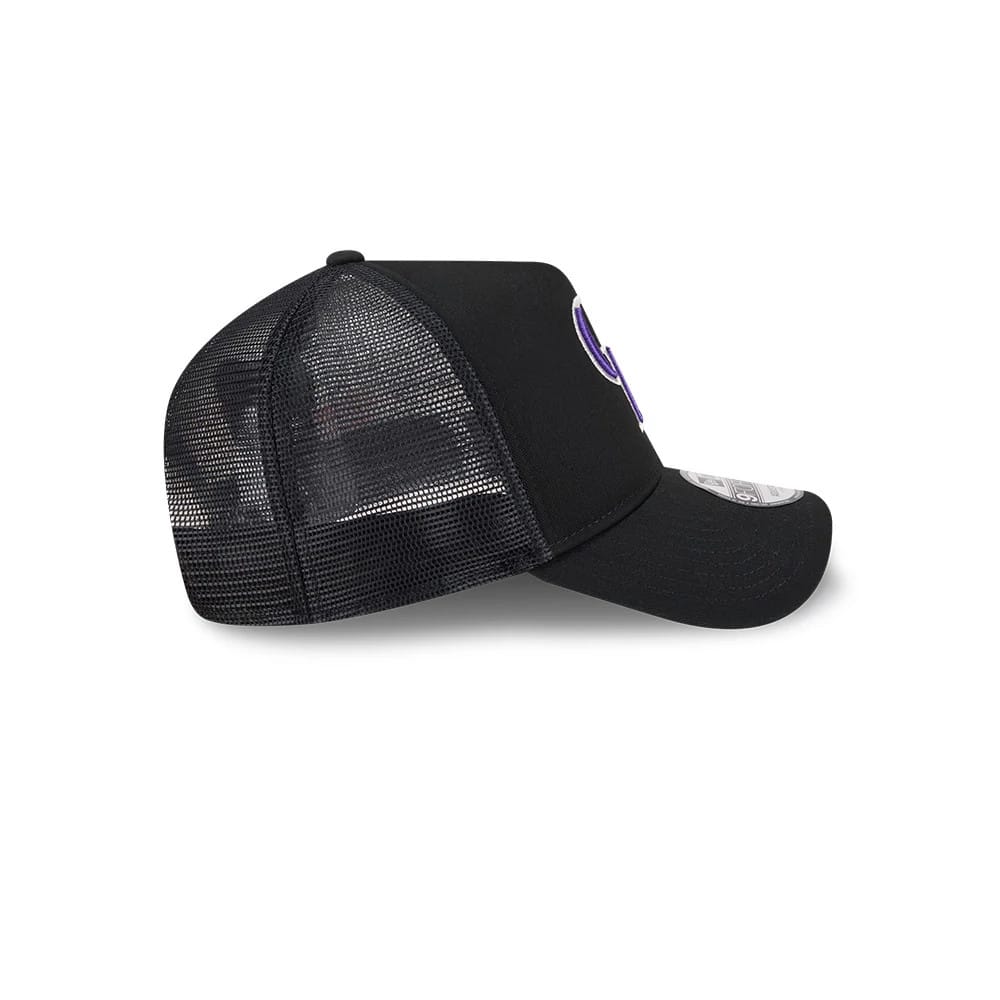 Pictured is this MLB Evergreen Colorado Rockies 9FORTY A-Frame cap in black. 6