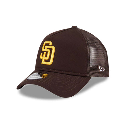 Pictured is this MLB Evergreen San Diego Padres 9FORTY A-Frame cap in dark brown. 1