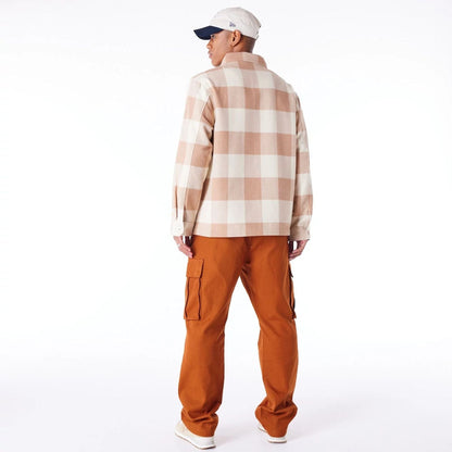 The Male model is wearing New Era Beige Shacket 10