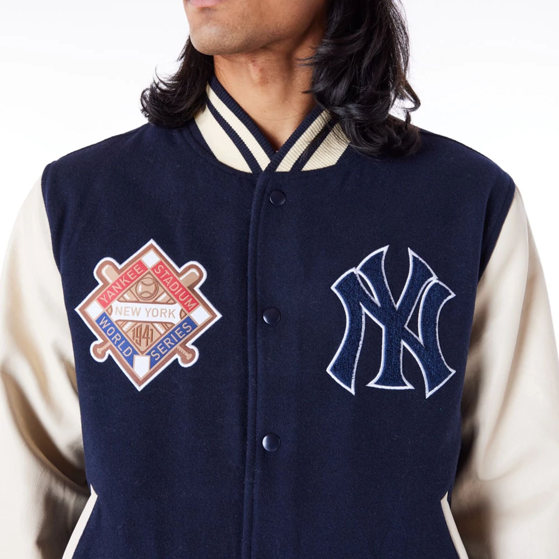 New York Yankees MLB Patch Navy Varsity Jacket | New Era Cap UK