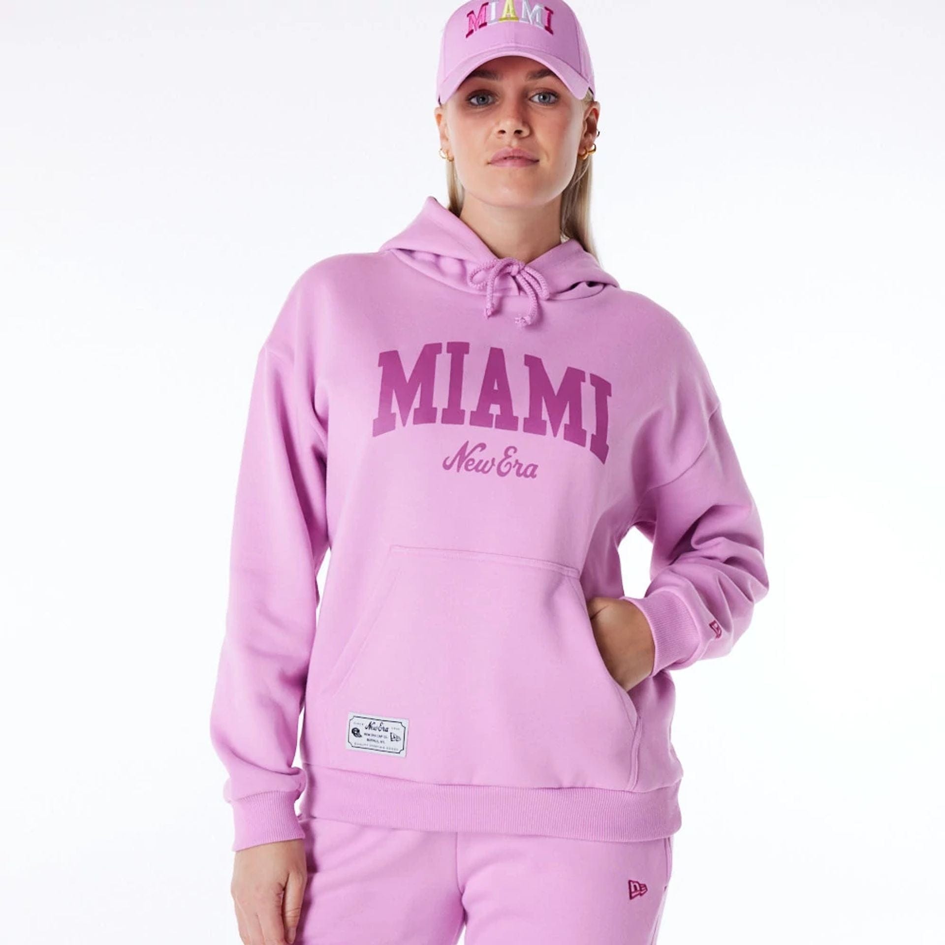 Womens Infill New Era Pastel Pink Oversized Pullover Hoodie | NEC EU