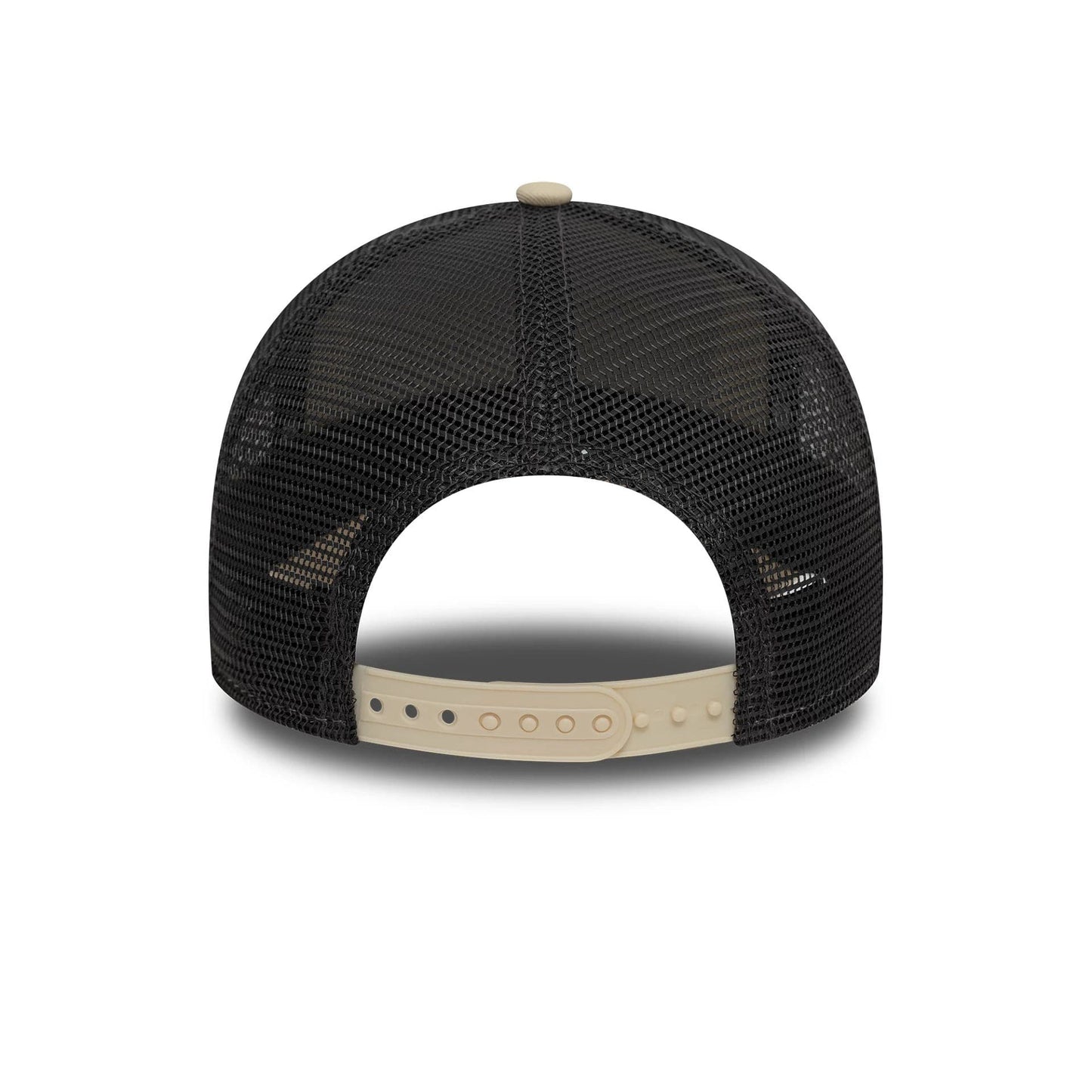 Pictured is this New Era Patch 9FORTY A-Frame Adjustable Tucker cap in Beige. 4