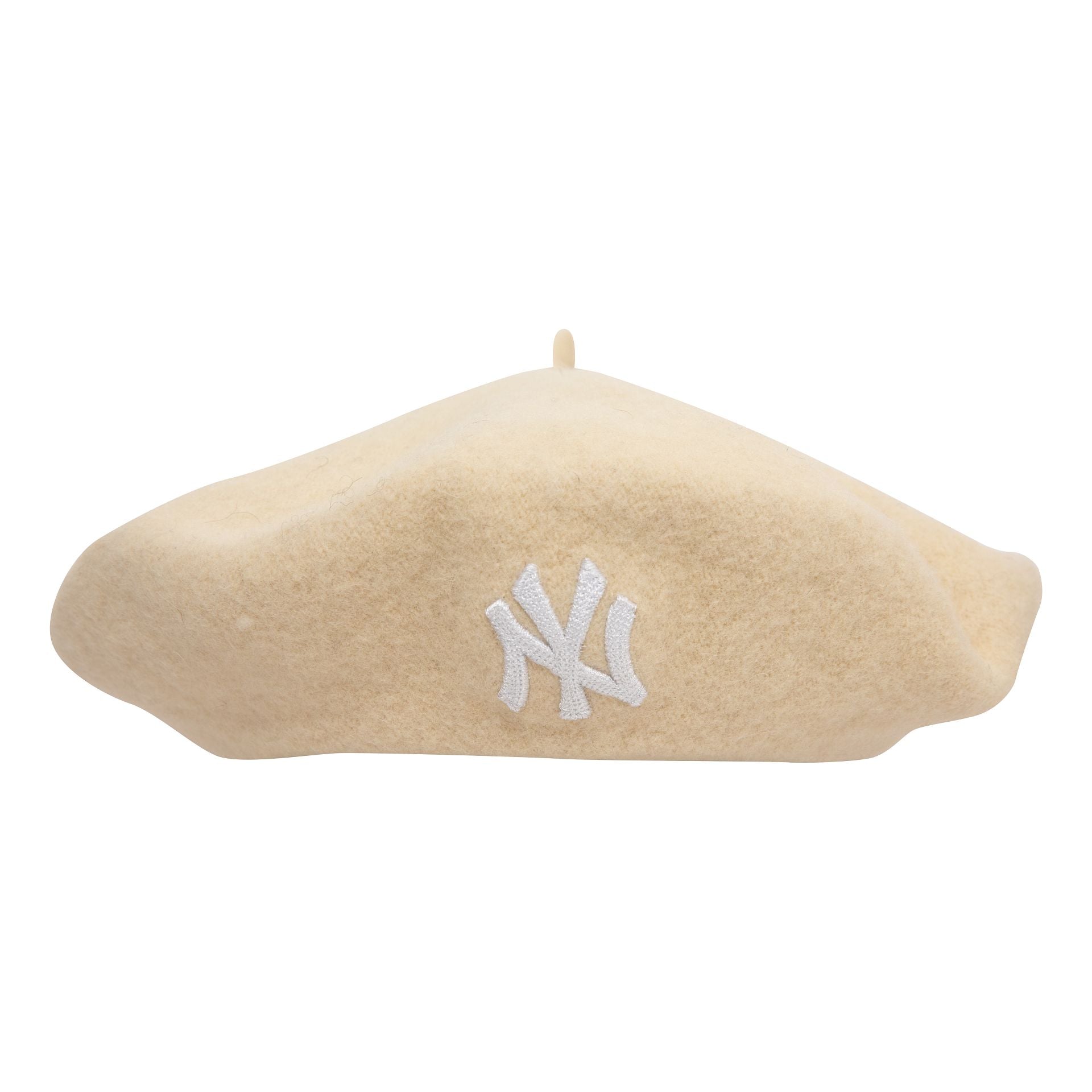 This is a New York Yankees Womans Wool Light Beige Beret 2