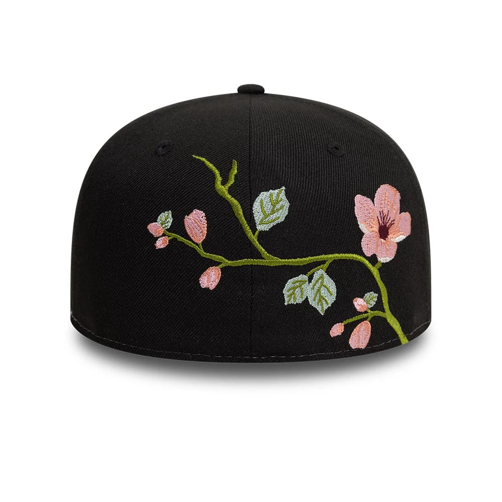 Pictured is this New Era Floral Emblem Black 59FIFTY Fitted Cap 2