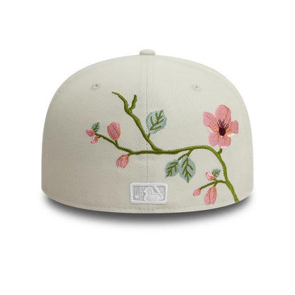 Pictured is this New York Yankees MLB Floral Light Beige 59FIFTY Fitted Cap 2
