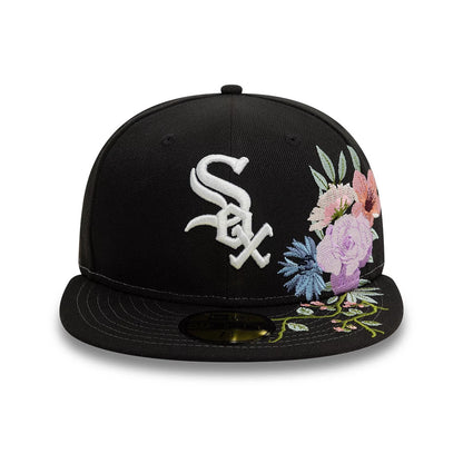 Pictured is this Chicago White Sox MLB Floral Black 59FIFTY Fitted Cap 3