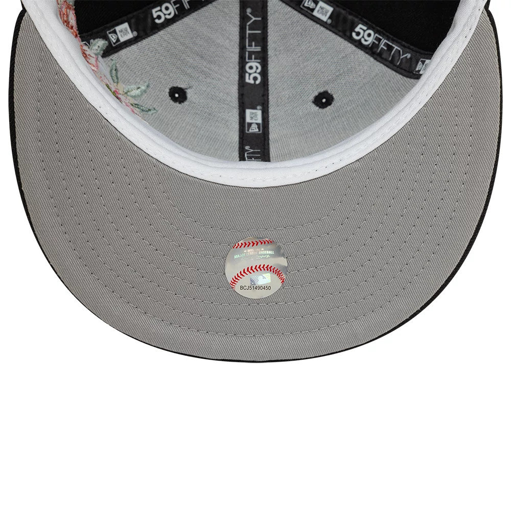 Pictured is this Chicago White Sox MLB Floral Black 59FIFTY Fitted Cap 2