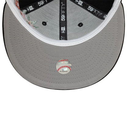 Pictured is this Chicago White Sox MLB Floral Black 59FIFTY Fitted Cap 2