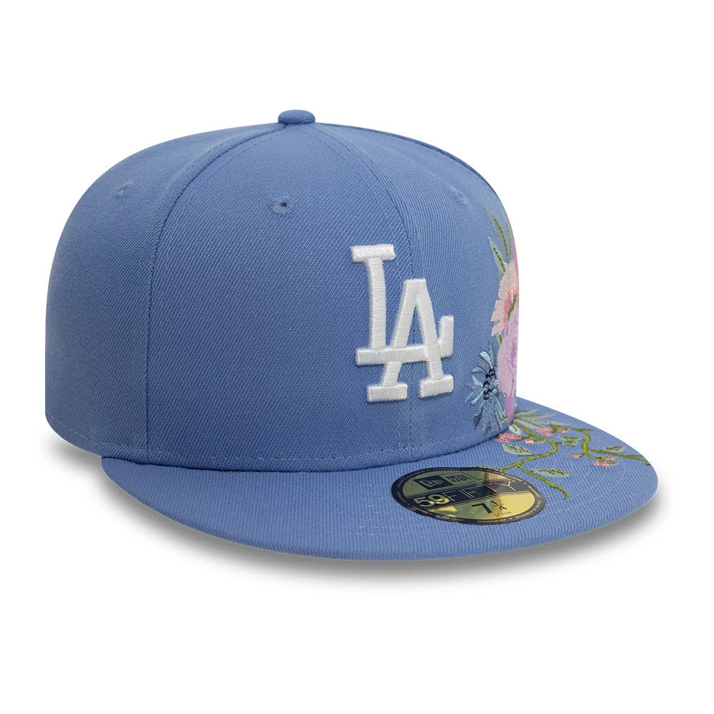 Pictured is this LA Dodgers MLB Floral Blue 59FIFTY Fitted Cap 4