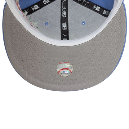 Pictured is this LA Dodgers MLB Floral Blue 59FIFTY Fitted Cap 5
