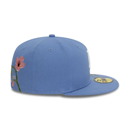 Pictured is this LA Dodgers MLB Floral Blue 59FIFTY Fitted Cap 7