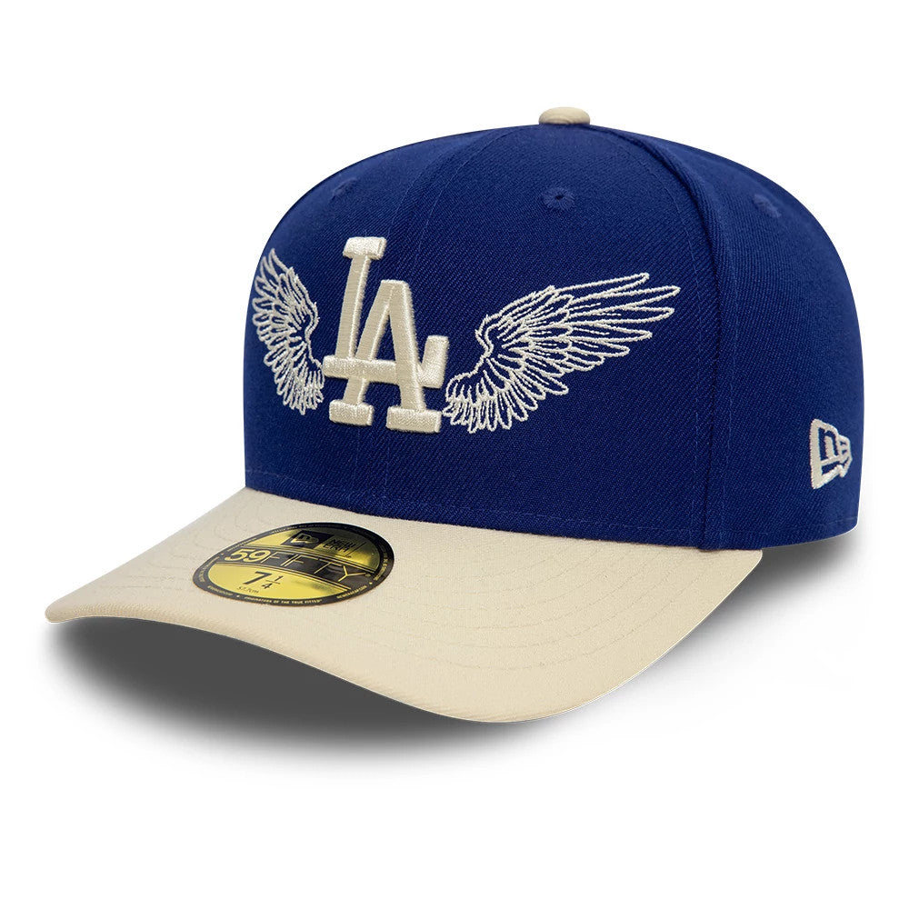Pictured is this LA Dodgers MLB Team Wings Navy 59FIFTY Fitted Cap 4