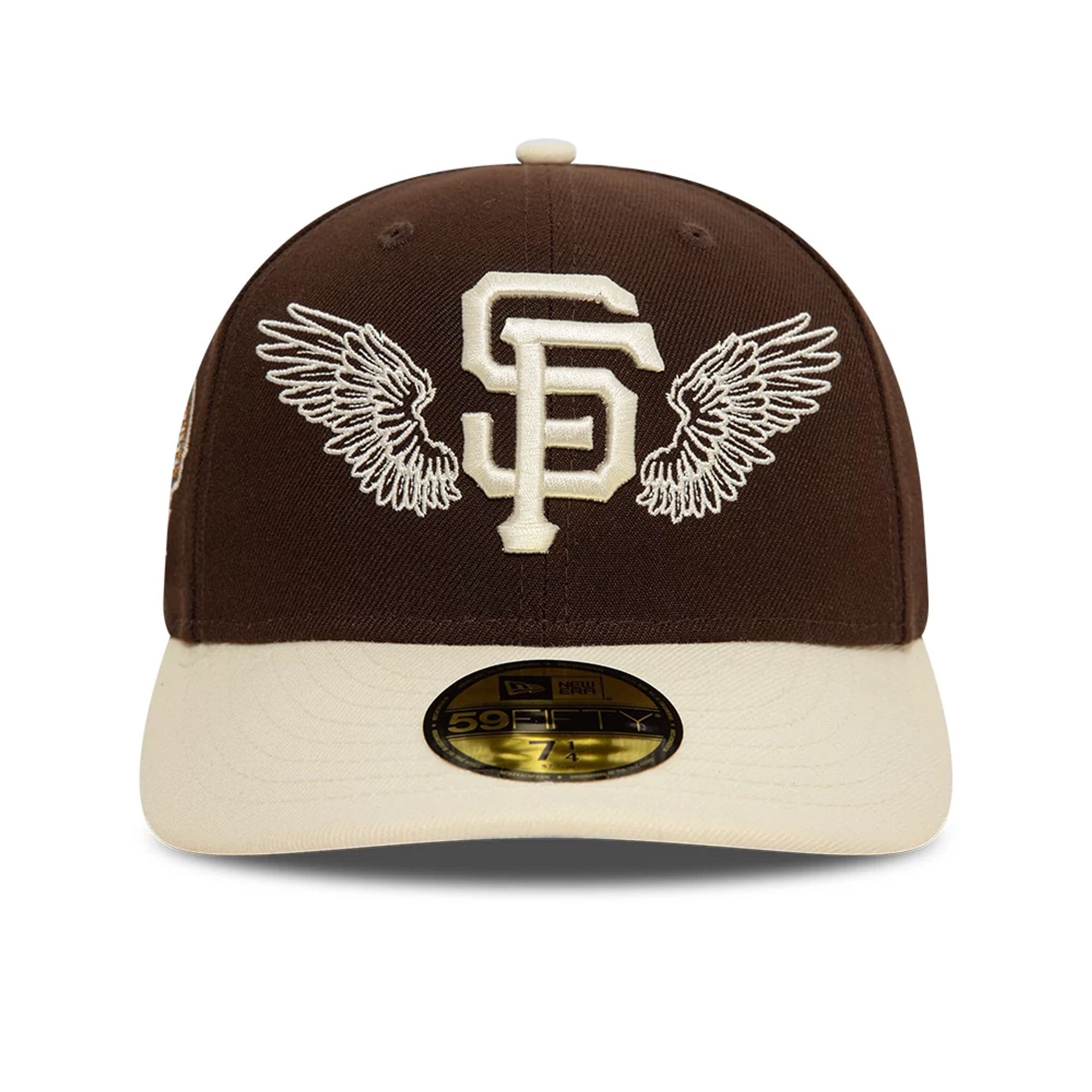 Pictured is this San Francisco Giants MLB Team Wings Dark Brown 59FIFTY Fitted Cap 4