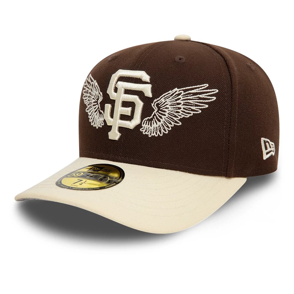 Pictured is this San Francisco Giants MLB Team Wings Dark Brown 59FIFTY Fitted Cap 5