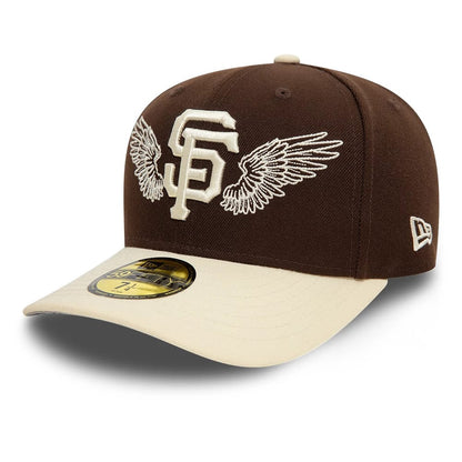 Pictured is this San Francisco Giants MLB Team Wings Dark Brown 59FIFTY Fitted Cap 5