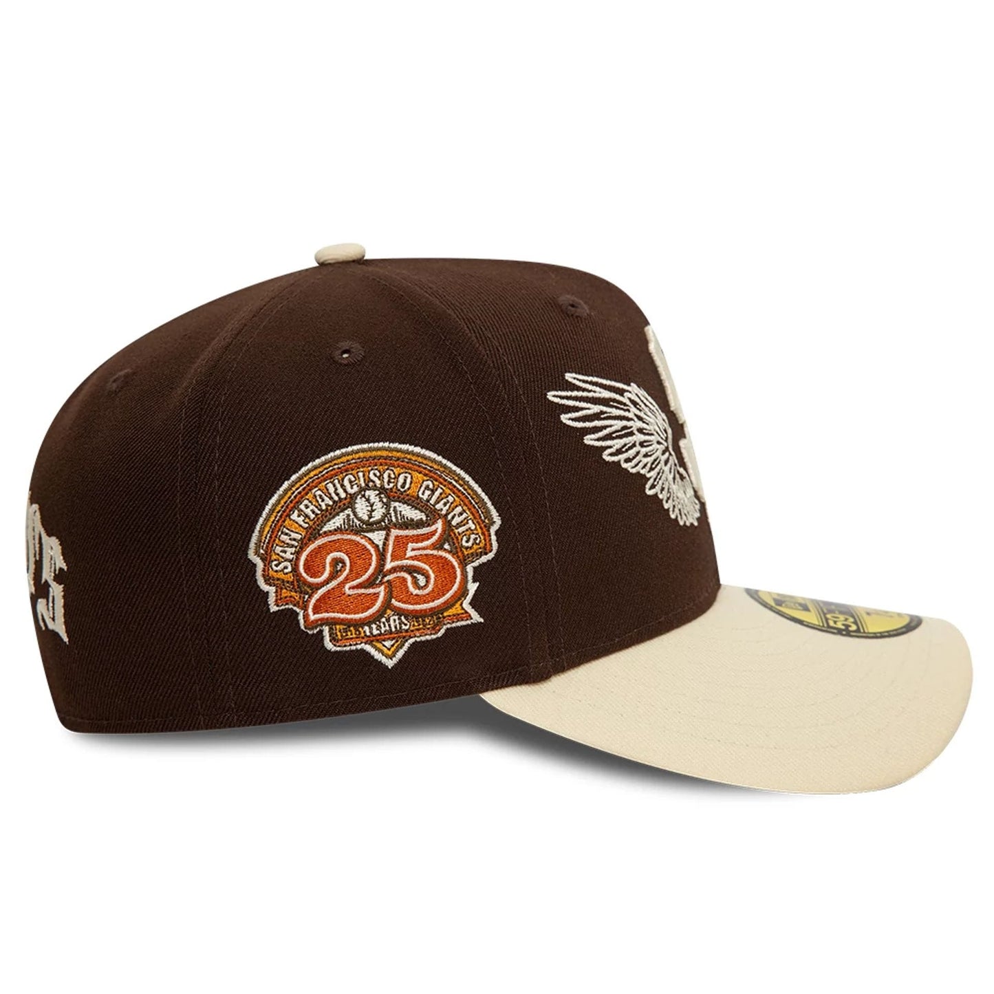 Pictured is this San Francisco Giants MLB Team Wings Dark Brown 59FIFTY Fitted Cap 6