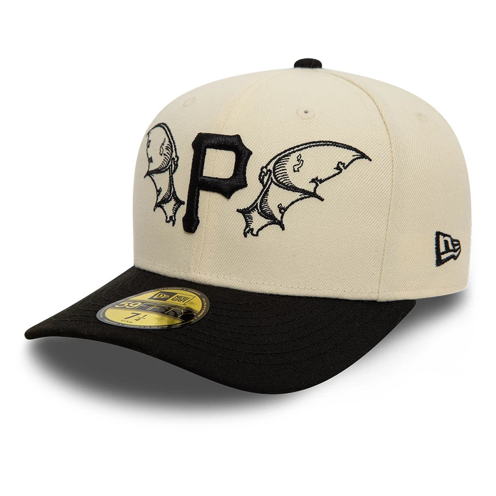 Pictured is this Pittsburgh Pirates MLB Team Wings Light Beige 59FIFTY Fitted Cap 4