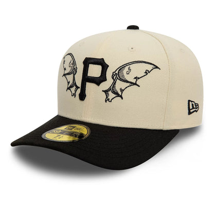 Pictured is this Pittsburgh Pirates MLB Team Wings Light Beige 59FIFTY Fitted Cap 5