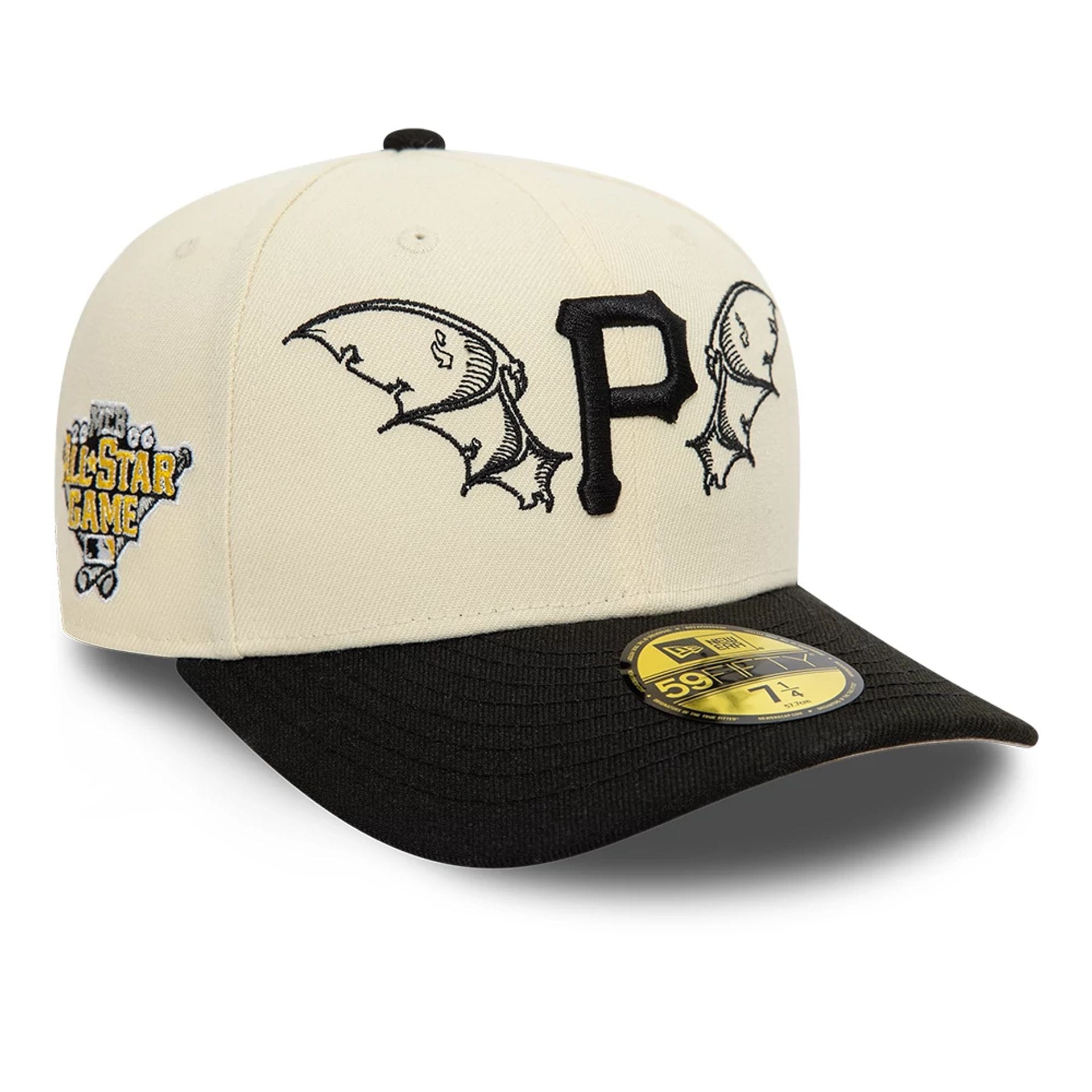 Pictured is this Pittsburgh Pirates MLB Team Wings Light Beige 59FIFTY Fitted Cap 1