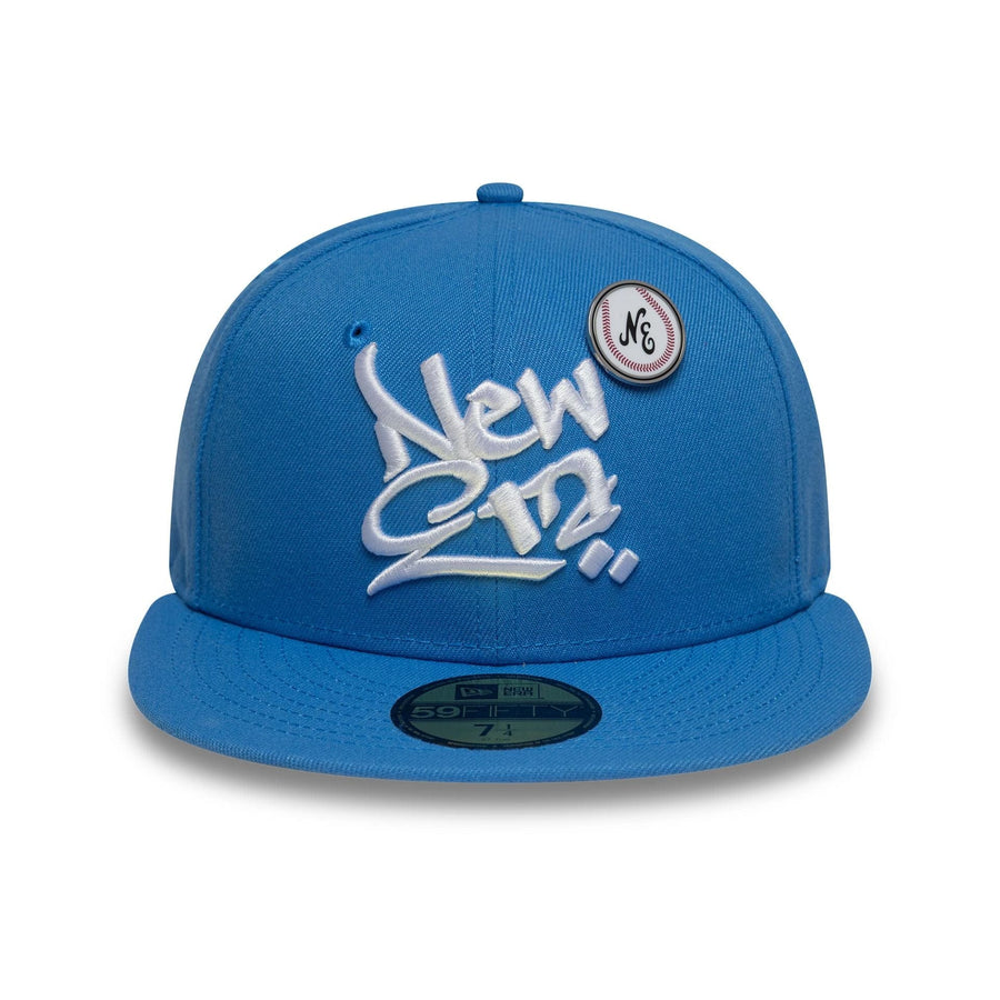 This is a New Era Oversized Script Blue 59FIFTY Fitted Cap 3