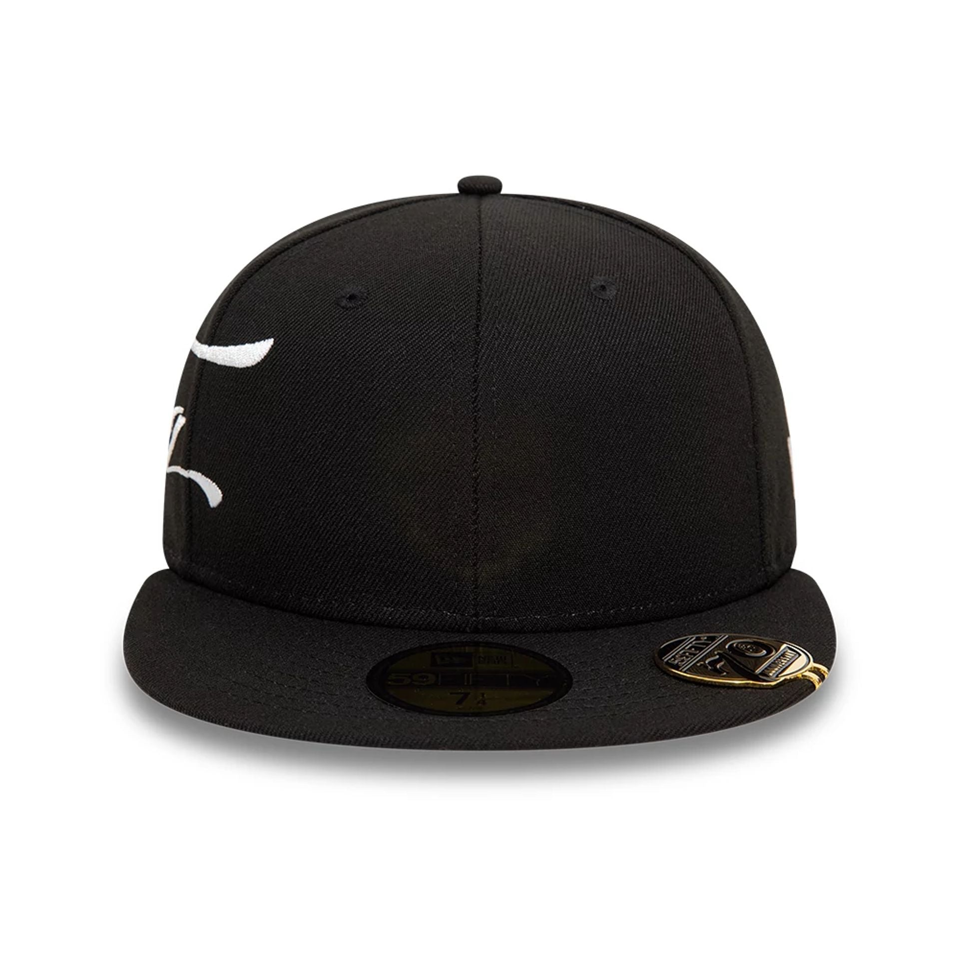 This is a New Era Side Script Black 59FIFTY Fitted Cap 3