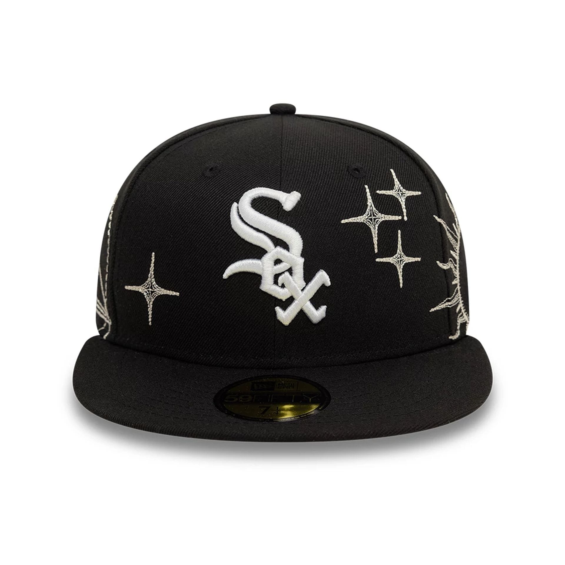 Pictured is this Chicago White Sox MLB Zodiac Black 59FIFTY Fitted Cap 2