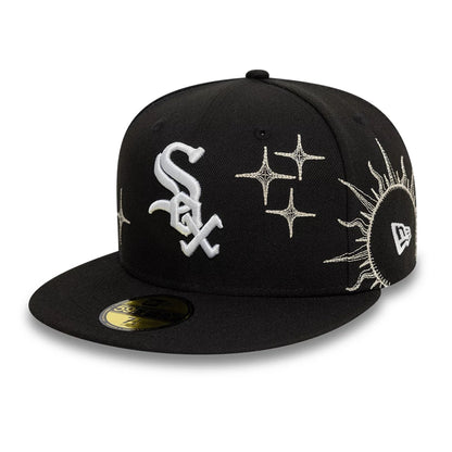 Pictured is this Chicago White Sox MLB Zodiac Black 59FIFTY Fitted Cap 1