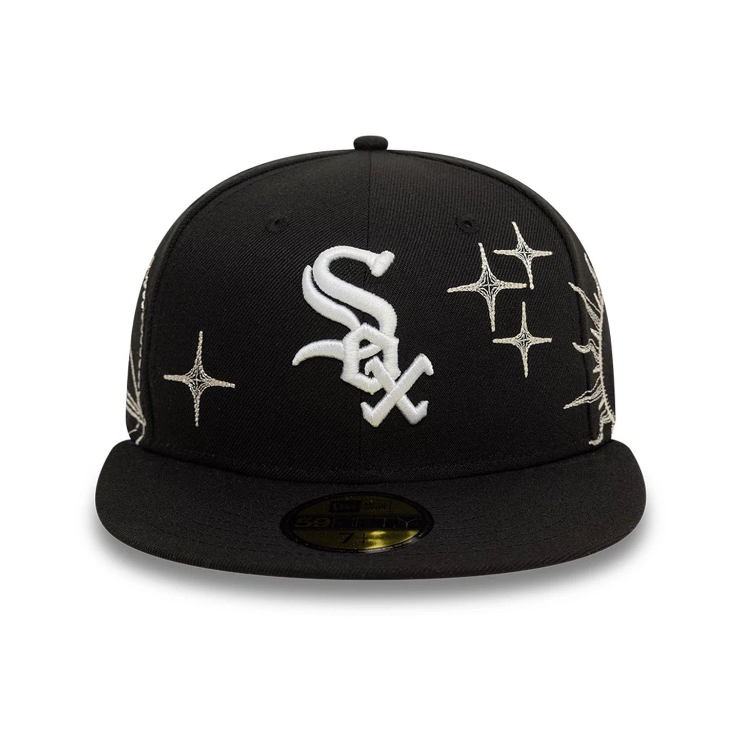 Pictured is this Chicago White Sox MLB Zodiac Black 59FIFTY Fitted Cap 2