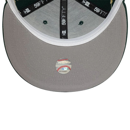 Pictured is this Oakland Athletics MLB Zodiac Dark Green 59FIFTY Fitted Cap 2