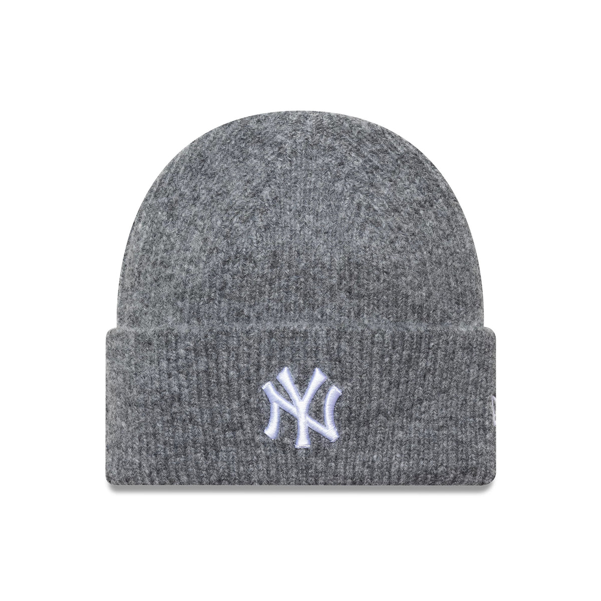 This is a New York Yankees Womens Grey Wide Cuff Knit Beanie Hat 1