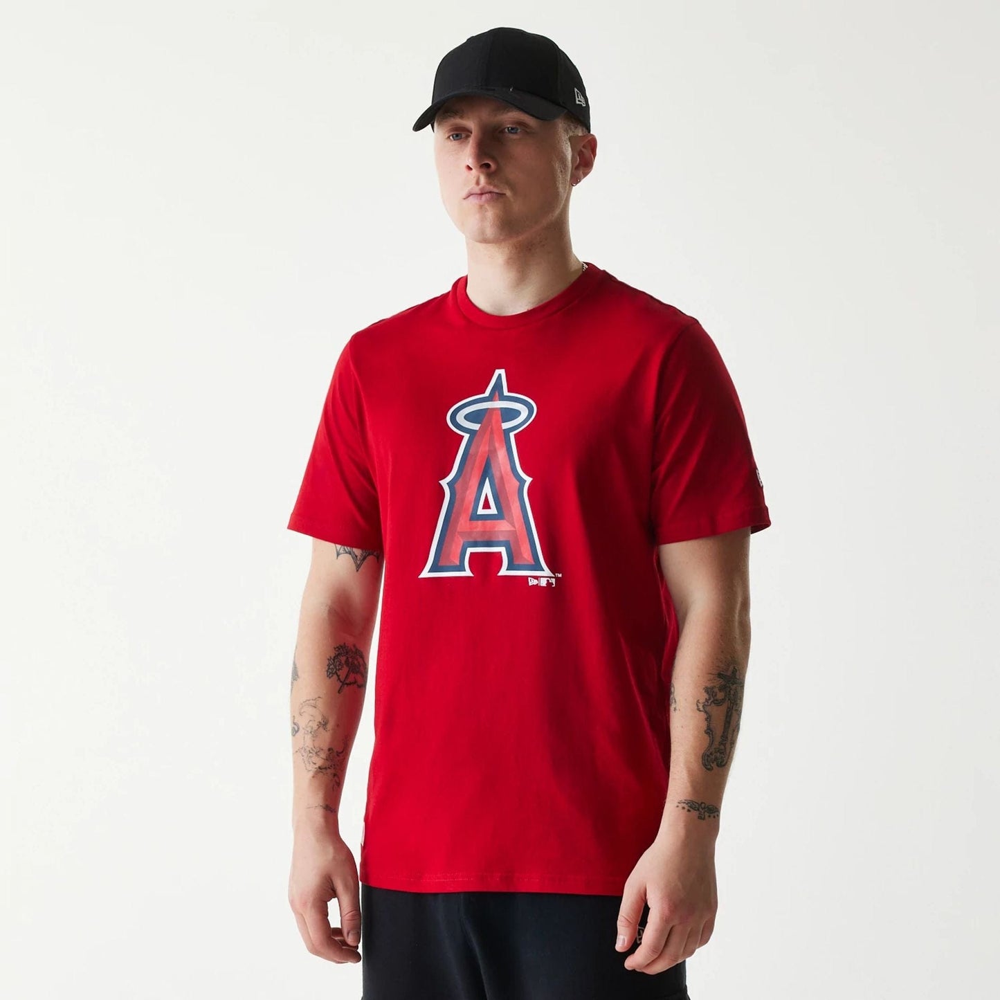 The Male model is wearing LA Angels MLB Regular Red T-Shirt 1