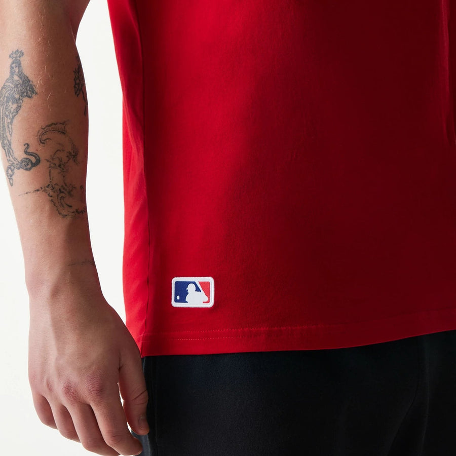 The Male model is wearing LA Angels MLB Regular Red T-Shirt 5