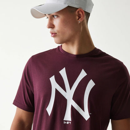 The Male model is wearing New York Yankees MLB Regular Dark Purple T-Shirt 3