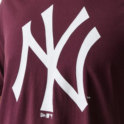 The Male model is wearing New York Yankees MLB Regular Dark Purple T-Shirt 4