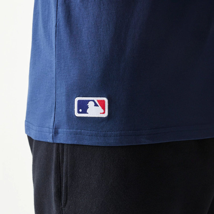 The Male model is wearing Boston Red Sox MLB Regular Dark Blue T-Shirt 5