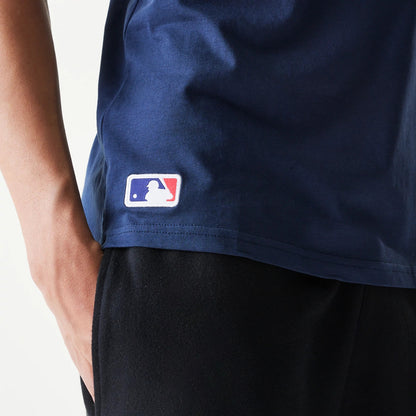 The Male model is wearing Atlanta Braves MLB Regular Dark Blue T-Shirt 5