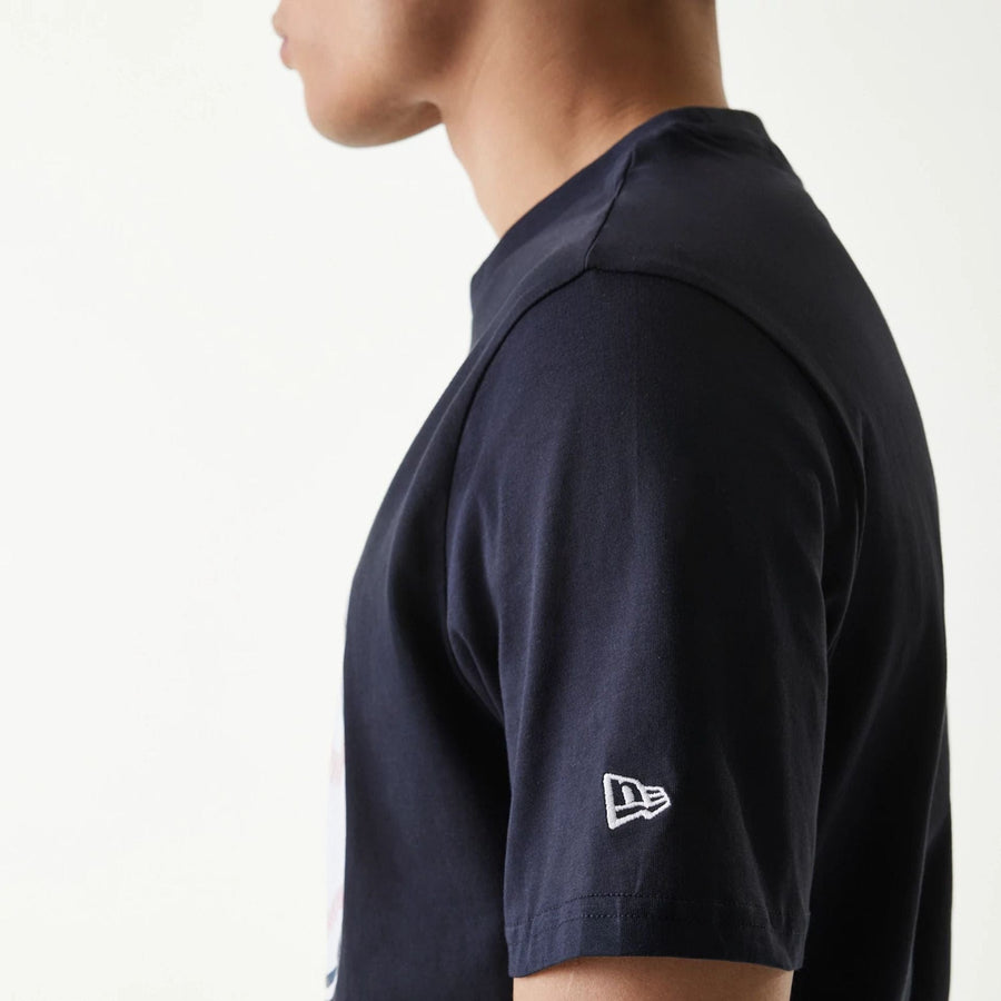 The Male model is wearing Cleveland Guardians MLB Regular Navy T-Shirt 6