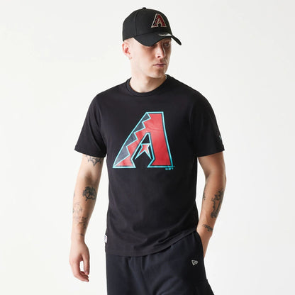 The Male model is wearing Arizona Diamondbacks MLB Regular Black T-Shirt 1