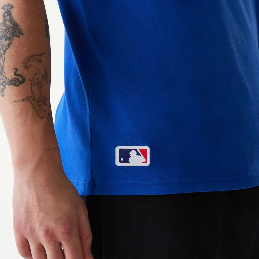 The Male model is wearing New York Mets MLB Regular Blue T-Shirt 5