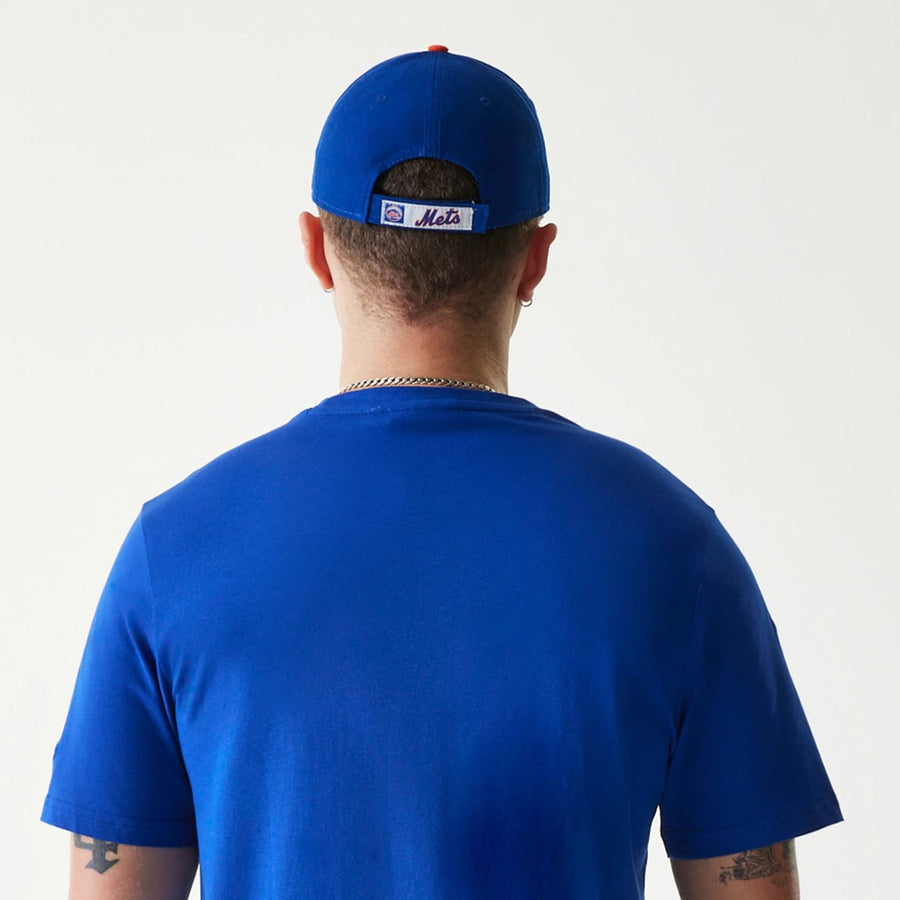 The Male model is wearing New York Mets MLB Regular Blue T-Shirt 7