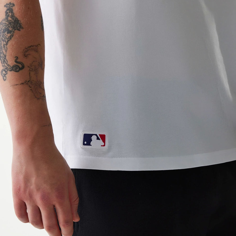 The Male model is wearing Oakland Athletics MLB Regular White T-Shirt 6