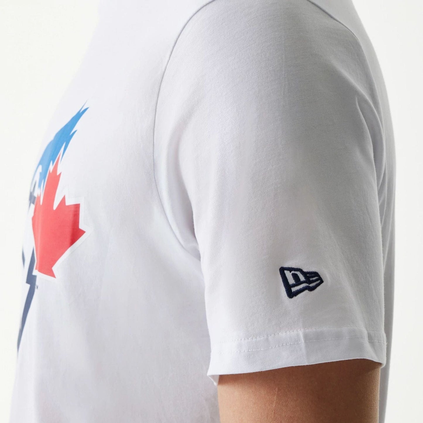 The Male model is wearing Toronto Blue Jays MLB Regular White T-Shirt 5