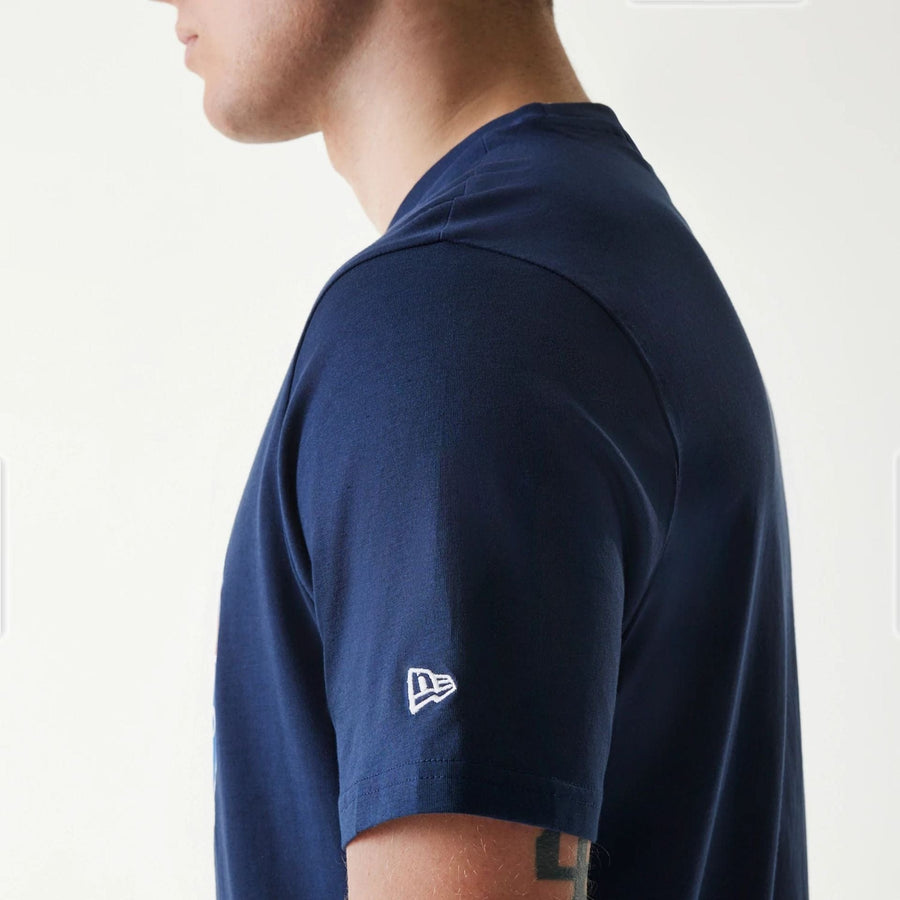 The Male model is wearing Texas Rangers MLB Regular Dark Blue T-Shirt 6