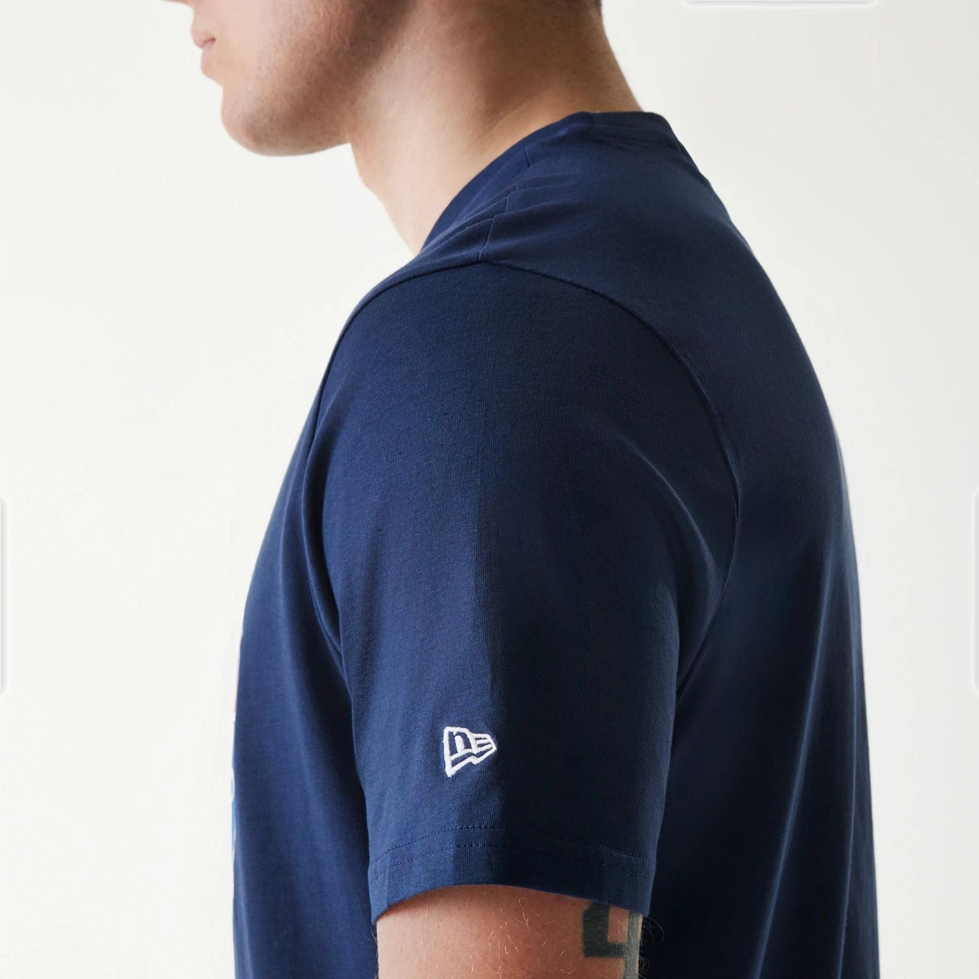 The Male model is wearing Texas Rangers MLB Regular Dark Blue T-Shirt 6