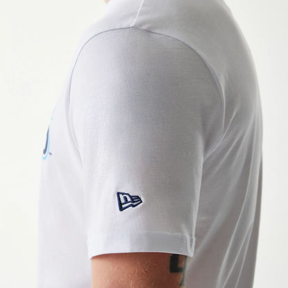 The Male model is wearing Tampa Bay Rays MLB Regular White T-Shirt 6