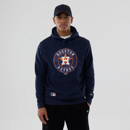 The Male model is wearing Houston Astros MLB Dark Blue Pullover Hoodie 1