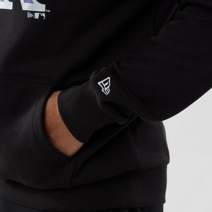 The Male model is wearing Colorado Rockies MLB Black Pullover Hoodie 5