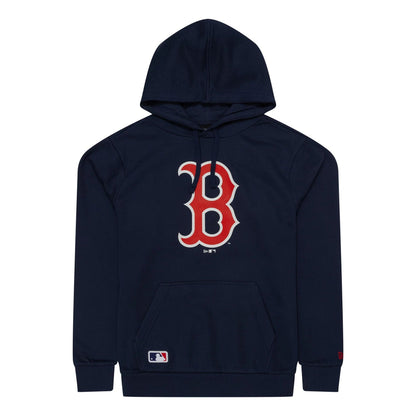 The Male model is wearing Boston Red Sox MLB Regular Dark Blue Pullover Hoodie 1