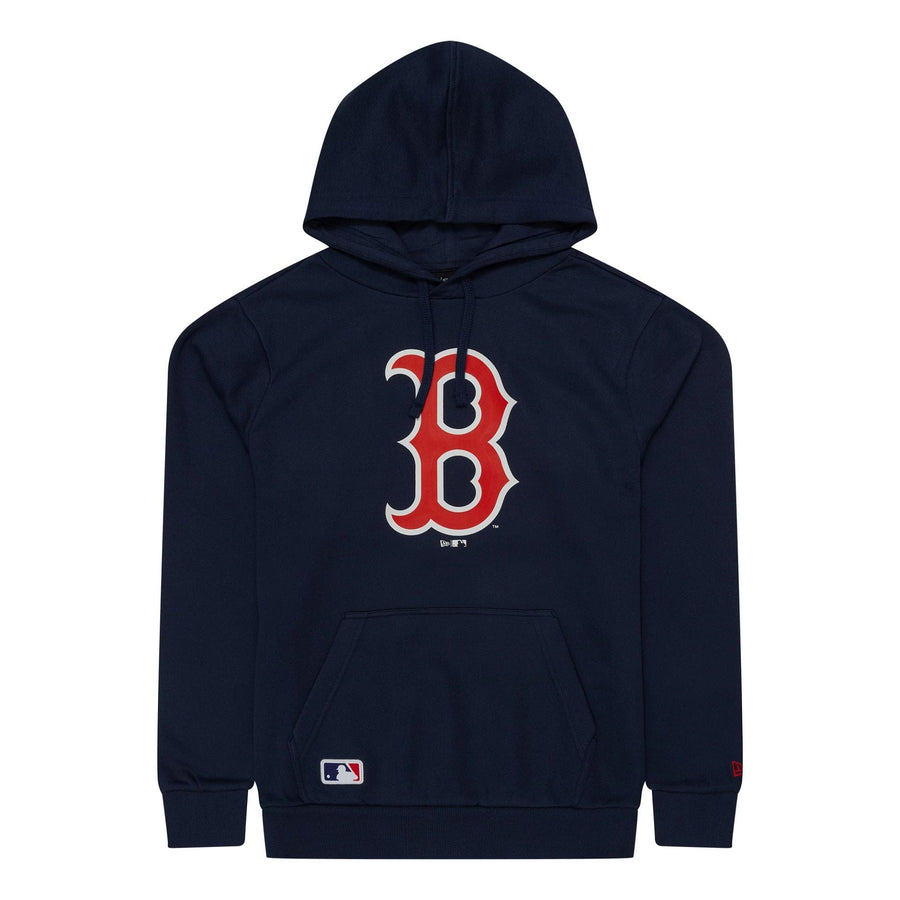 The Male model is wearing Boston Red Sox MLB Regular Dark Blue Pullover Hoodie 1